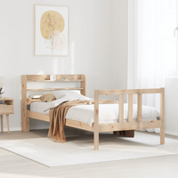 vidaXL Bed Frame with Headboard without Mattress 75x190 cm Small Single