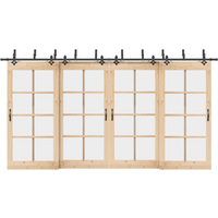 vidaXL Sliding Door Hardware Kit 427 cm Steel Black