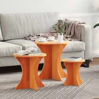 vidaXL Coffee Table 3 pcs Wax brown 46 x 46 x 47 cm Solid pine wood