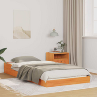 vidaXL Bed Frame Wax Brown 100 x 210 cm Solid Pine Wood