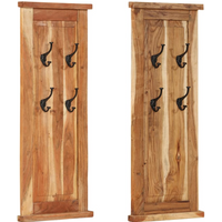 vidaXL Coat Racks 2 pcs Solid Wood Acacia 38x100 cm