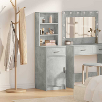 vidaXL Highboard Concrete grey 40 x 40.5 x 135 cm Engineered wood