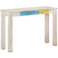 vidaXL Console Table White 115x35x77 cm Rough Mango Wood