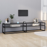 vidaXL TV Cabinet Transparent 200x40x40.5 cm Tempered Glass