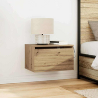 vidaXL Wall-mounted Bedside Cabinet with Artisan Oak 50 x 36 x 30 cm