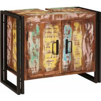 vidaXL Bathroom Sink Cabinet with Door Solid Reclaim wood and Iron