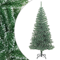 vidaXL Artificial Christmas Tree with Flocked Snow Green 210 cm