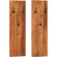 vidaXL Wall-mounted Coat Racks 2 pcs 36x3x110 cm Solid Acacia Wood