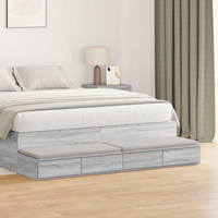 vidaXL Bed Drawers Grey sonoma 150 x 36.5 x 16.5 cm Engineered wood
