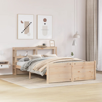 vidaXL Bed Frame with Headboard without Mattress 140x190 cm