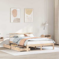 vidaXL Bed Frame with Drawers without Mattress 120x190 cm Small Double