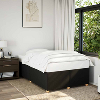 vidaXL Bed Frame without Mattress Black Double Fabric