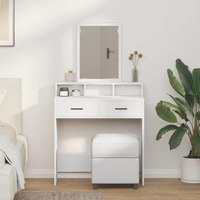 vidaXL Dressing Table White 79 x 41 x 140 cm Engineered wood