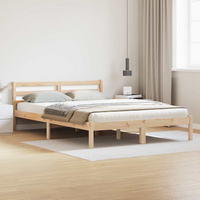 vidaXL Bed Frame Brown 225.5 x 165.5 x 69.5 cm Solid Pine Wood
