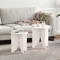 vidaXL Coffee Table 2 pcs White 41.5 x 41.5 x 44 cm Solid pine wood