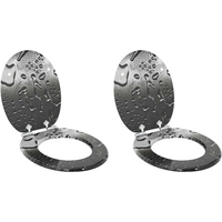 vidaXL Soft-Close Toilet Seat 2 pcs Grey 44 x 38 cm MDF board