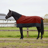 vidaXL Horse Blanket Bordeaux and Black 145 cm Polyester