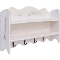 vidaXL Wall Mounted Coat Rack White 50x10x30 cm Wood