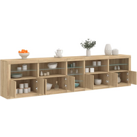 vidaXL Sideboard with LED Lights Sonoma Oak 283x37x67 cm