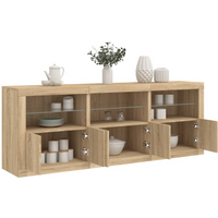 vidaXL Sideboard with LED Lights Sonoma Oak 181.5x37x67 cm