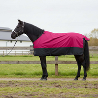 vidaXL Horse Blanket Pink and Black 165 cm Polyester