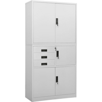 vidaXL Office Cabinet Light Grey 90x40x180 cm Steel