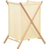 vidaXL Laundry Basket Cedar Wood and Fabric Beige 42x41x64 cm
