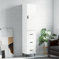 vidaXL Highboard White 34.5x34x180 cm Engineered Wood