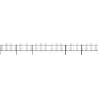 vidaXL Garden Fence with Spear Top Steel 1070x75 cm Black