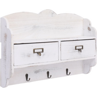 vidaXL Wall Mounted Coat Rack White 50x10x34 cm Wood