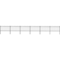 vidaXL Garden Fence with Hoop Top Steel 1070x100 cm Black