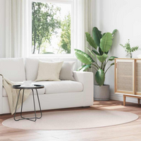 vidaXL Area Rugs Oval HUARTE Sand 140 x 200 cm 100% Polyester