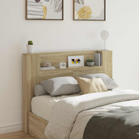 vidaXL Headboard Cabinet with LED Sonoma 140 x 16.5 x 103.5 cm