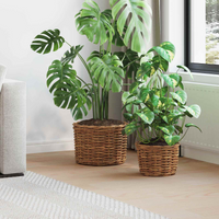 vidaXL Planter Basket with Storage 2 pcs Brown