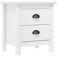 vidaXL Bedside Cabinet Hill White 46x35x49.5 cm Solid Pine Wood