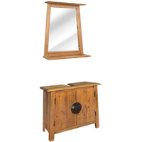 vidaXL Bathroom Furniture Set Solid Pinewood