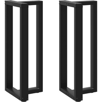 vidaXL Bar Table Legs T-Shaped 2 pcs Black 50x35x(100-101) cm Steel