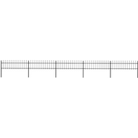 vidaXL Garden Fence with Spear Top Steel 892.5x60 cm Black