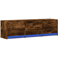 vidaXL TV Cabinet with LED Smoked Oak 140 x 34 x 40 cm Engineered Wood