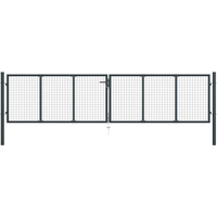 vidaXL Mesh Garden Gate Galvanised Steel 400x100 cm Grey