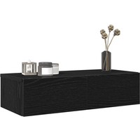 vidaXL Wall Shelf with Drawers Black 60x26.5x15 cm Engineered Wood