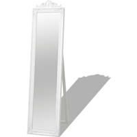 vidaXL Free-Standing Mirror Baroque Style 160x40 cm White
