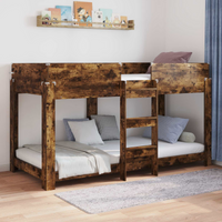 vidaXL Bunk Bed for Kids Smoked Oak 100 x 190 cm Engineered Wood