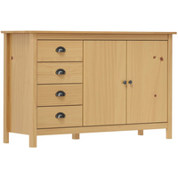 vidaXL Sideboard Hill Honey Brown 130x40x80 cm Solid Pine Wood