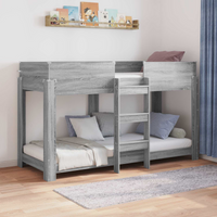 vidaXL Bunk Bed for Kids Grey Sonoma 75 x 190 cm Engineered Wood