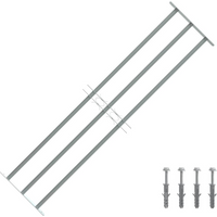 Adjustable Security Grille for Windows with 3 Crossbars 1000-1500 mm