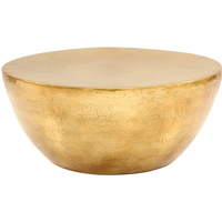 vidaXL Coffee Table Hammered Aluminium 70x30 cm Brass