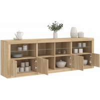 vidaXL Sideboard with LED Lights Sonoma Oak 202x37x67 cm