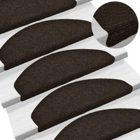 Stair Mats Self-adhesive 65x21x4 cm Dark Half Round