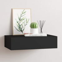 vidaXL Wall-mounted Drawer Shelf Black 40x23.5x10cm MDF